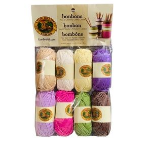 Lion Brand Yarns New Fine Bonbons Knit Crochet Craft Cotton Color# 640 Nature